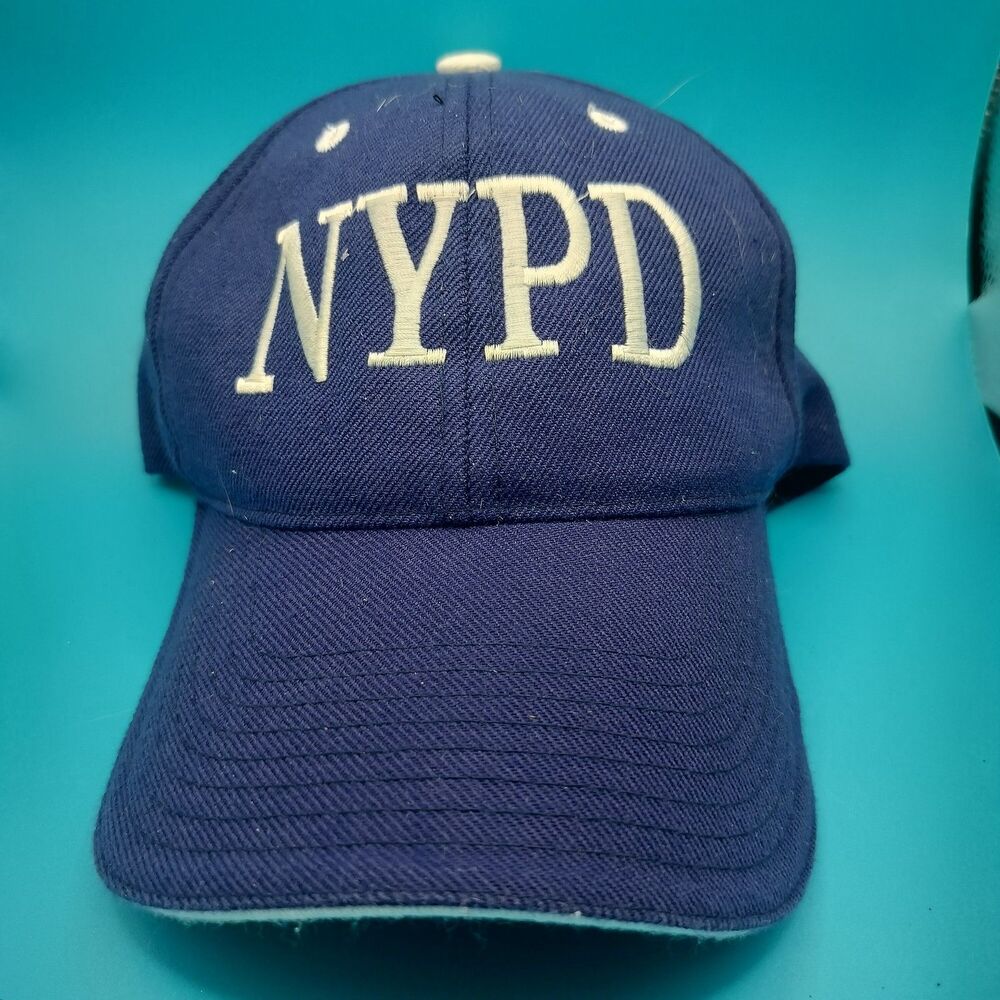 NYPD Baseball Cap Hat Blue White Logo Wool Blend One Size Fits All Made in Korea